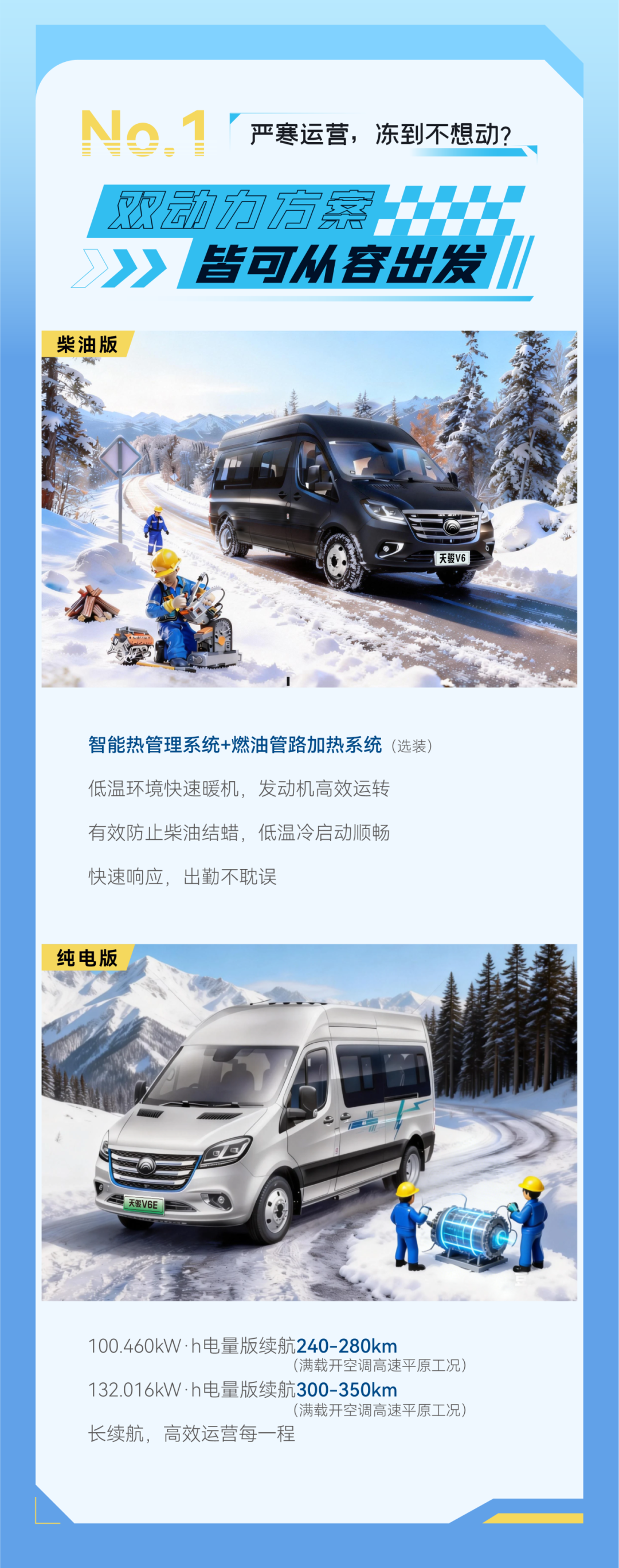燃油/纯电双倍底气，，，，，，，letou国际米兰官网天骏实力护航冬季运营
